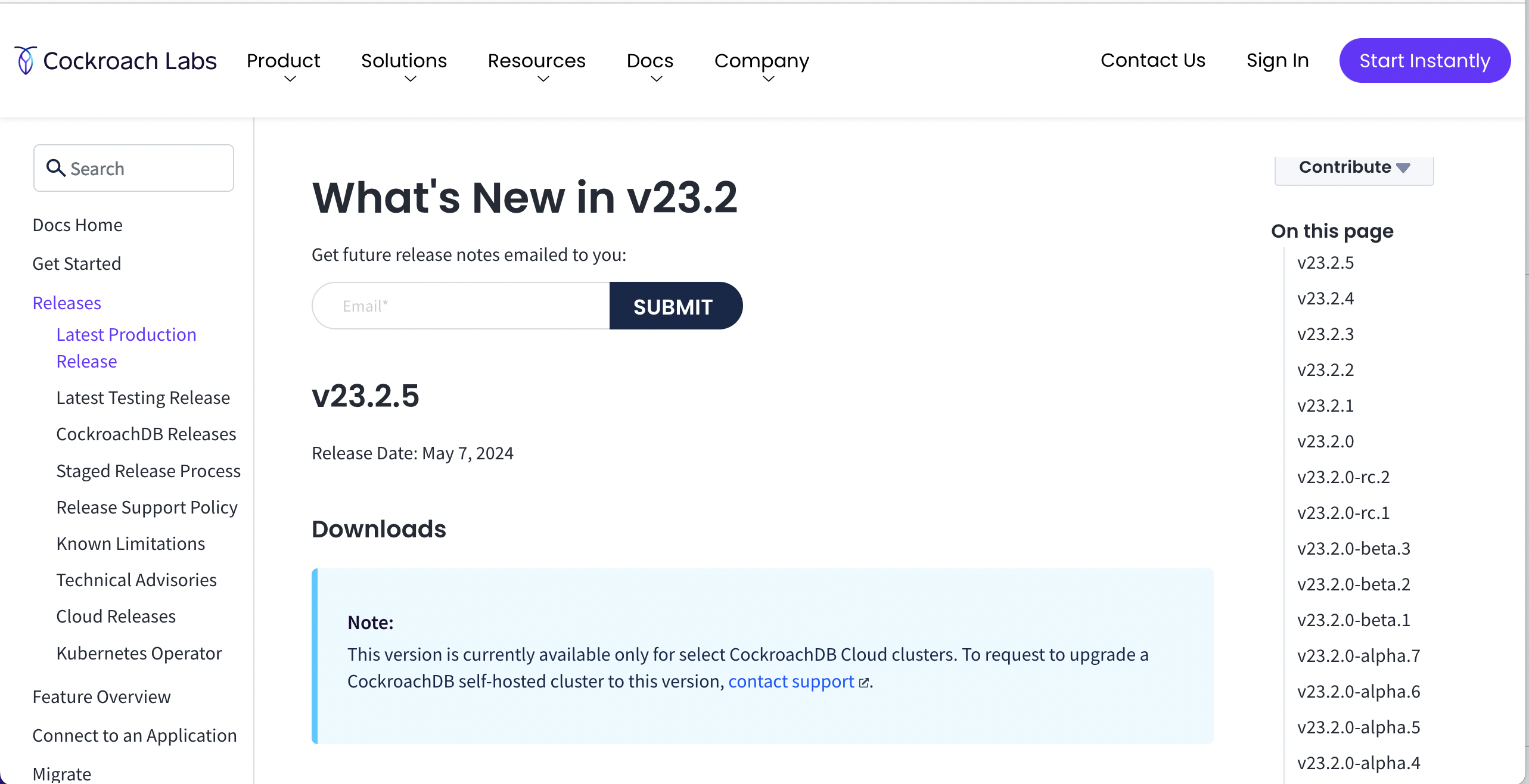 cockroachdb-versioning-system